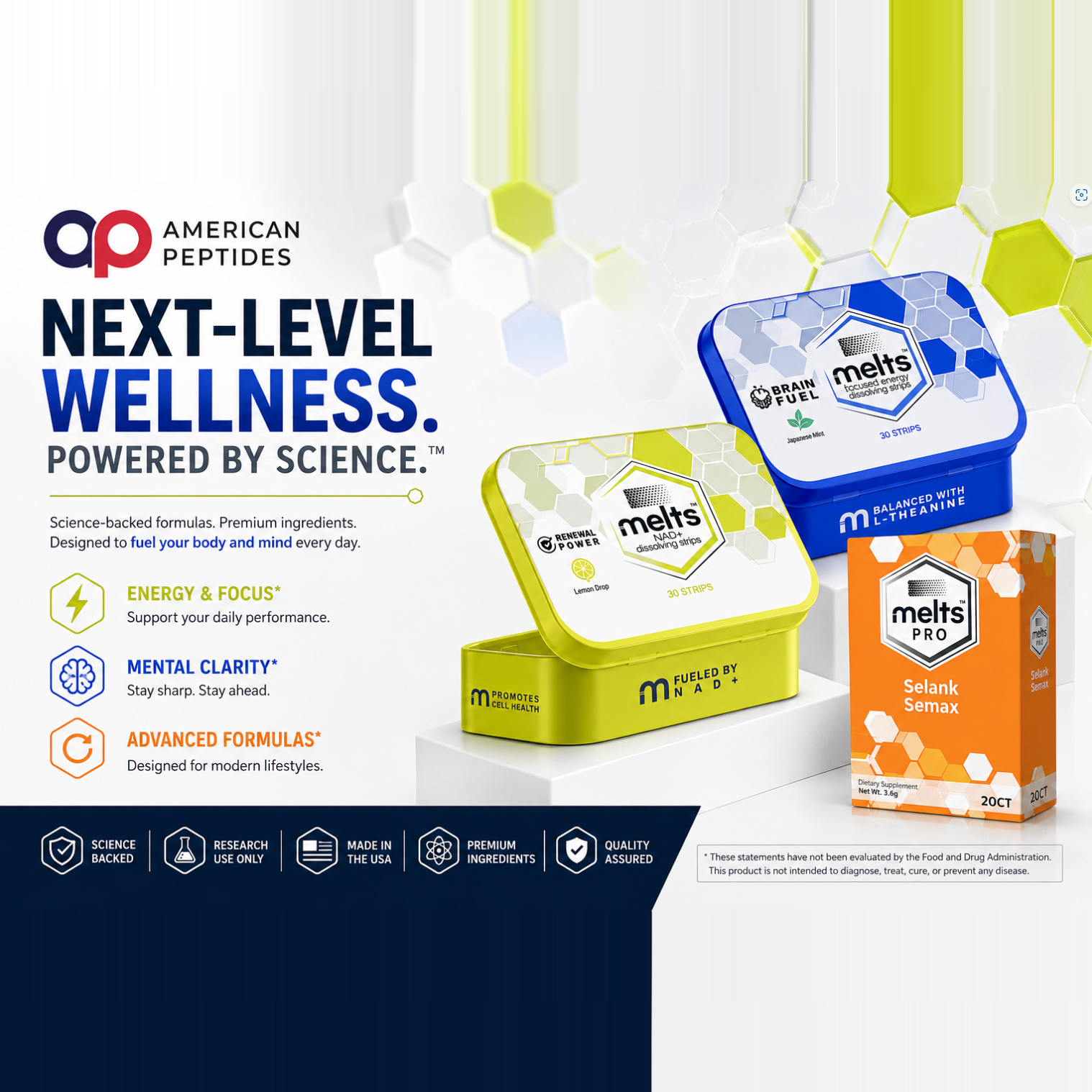 American Peptides Melts dissolving-strip supplements